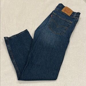 Levi's 505 Blue Straight Leg Jeans with Classic Stitching